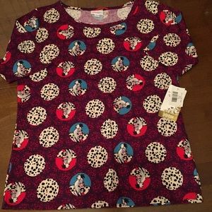 LuLaRoe GiGi Shirt XL, Disney Villian